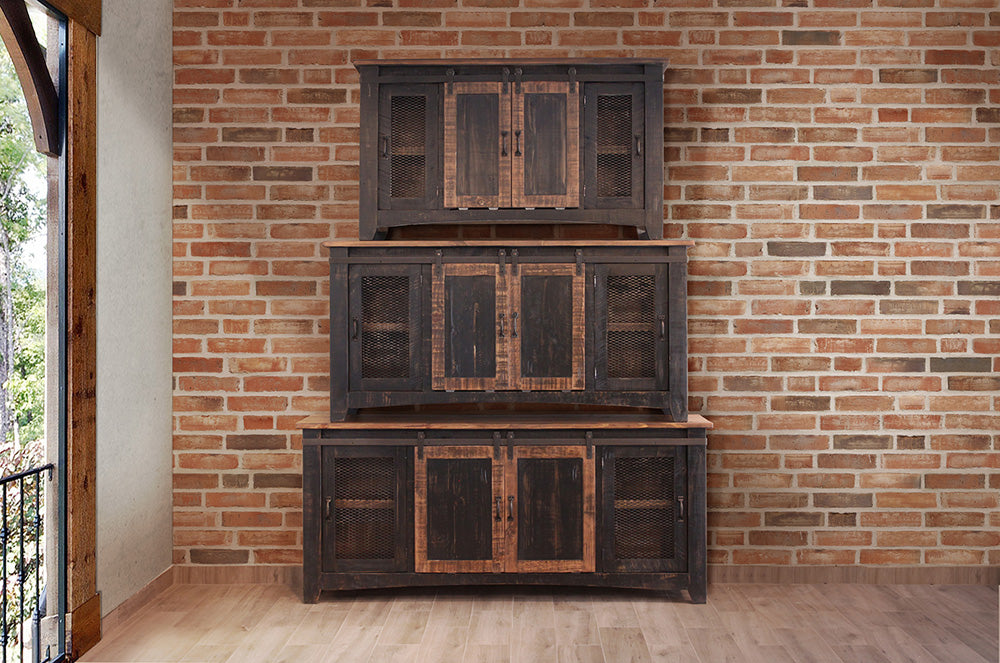 IFD - Pueblo Black 80in TV Stand w/4 doors & Shelves - IFD370STAND-80 view 8