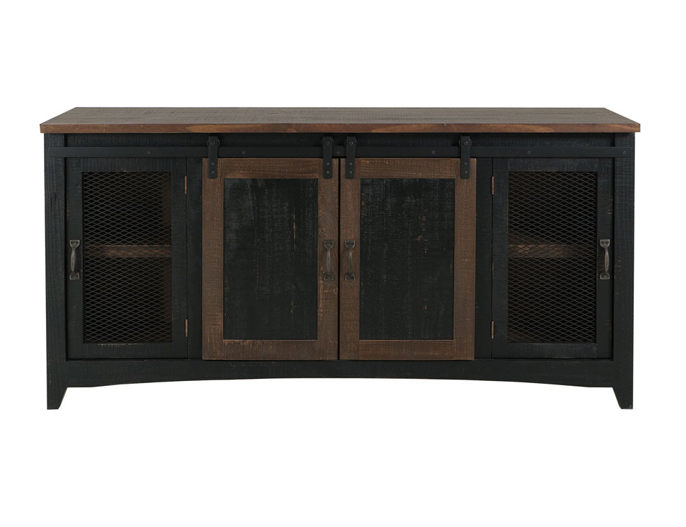 IFD - Pueblo Black TV-Stand w/2 Doors, 2 Mesh Doors - IFD370STAND view 1