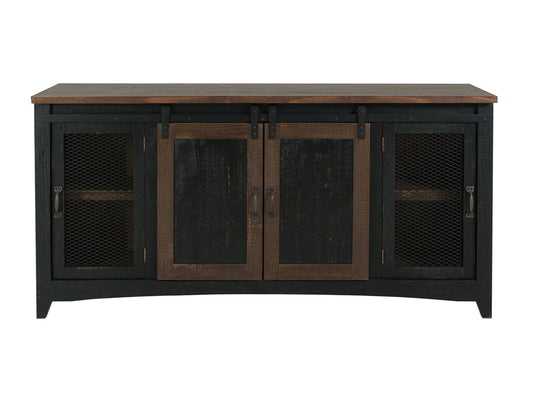 IFD - Pueblo Black TV-Stand w/2 Doors, 2 Mesh Doors - IFD370STAND view 1