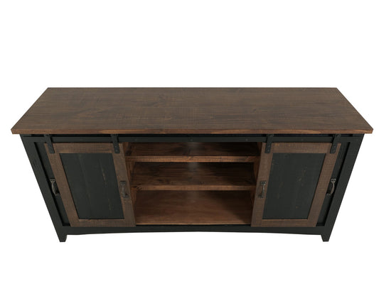 IFD - Pueblo Black TV-Stand w/2 Doors, 2 Mesh Doors - IFD370STAND view 2