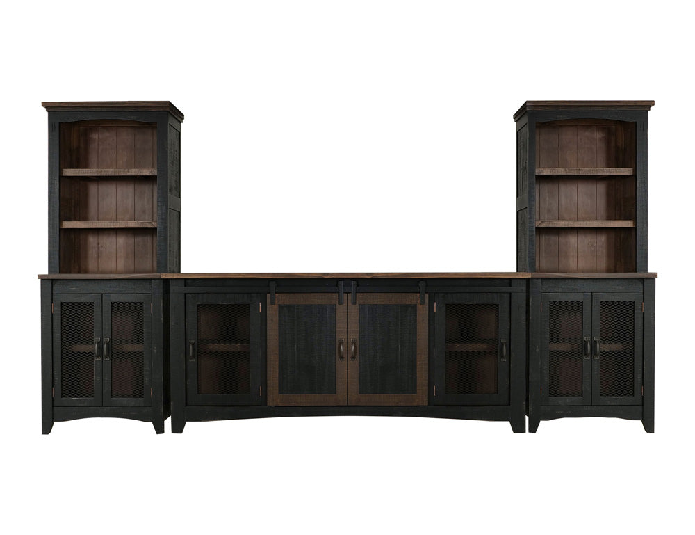 IFD - Pueblo Black TV-Stand w/2 Doors, 2 Mesh Doors - IFD370STAND view 4