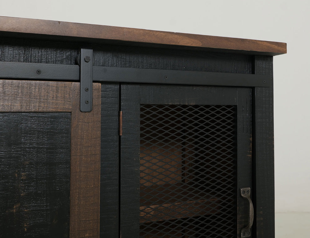 IFD - Pueblo Black TV-Stand w/2 Doors, 2 Mesh Doors - IFD370STAND view 7