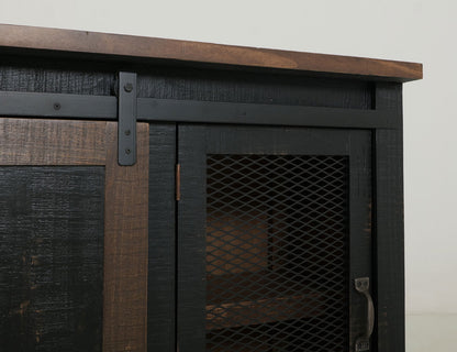 IFD - Pueblo Black TV-Stand w/2 Doors, 2 Mesh Doors - IFD370STAND view 7
