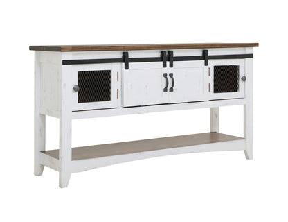 IFD - PUEBLO CONSOLE TABLE IN WHITE 2 SLIDING DOORS, 2 MESH DOORS - IFD360SOFA-W view 2
