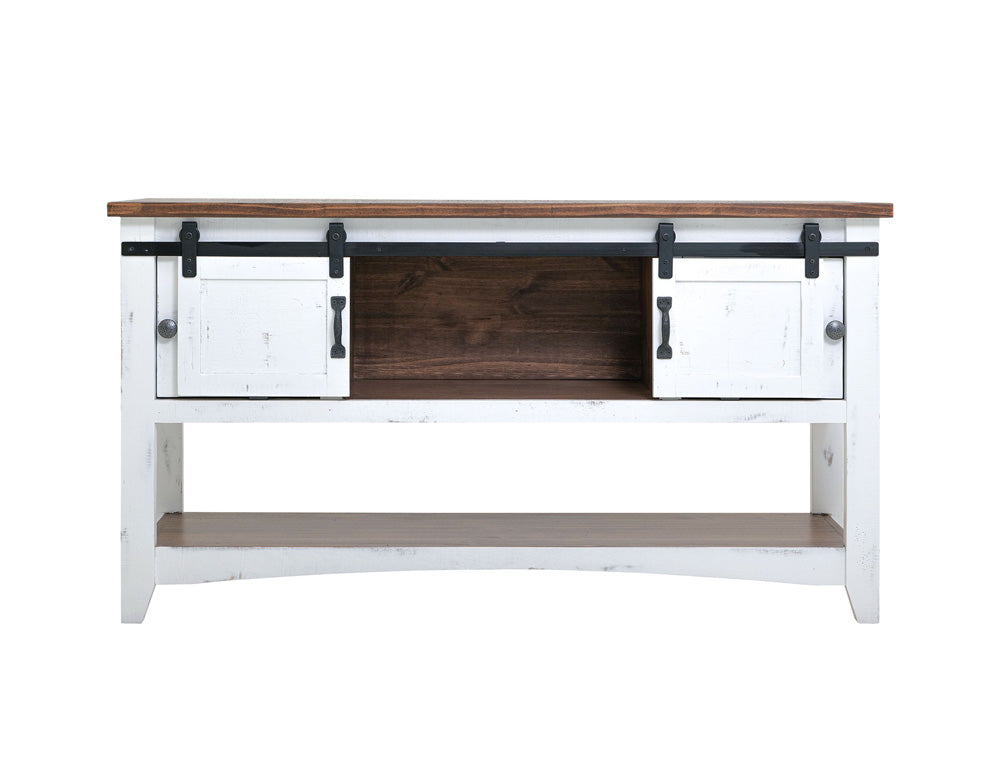 IFD - PUEBLO CONSOLE TABLE IN WHITE 2 SLIDING DOORS, 2 MESH DOORS - IFD360SOFA-W view 3