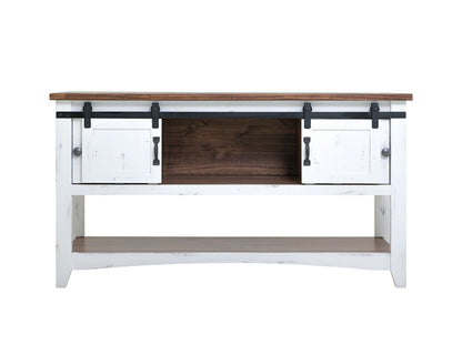 IFD - PUEBLO CONSOLE TABLE IN WHITE 2 SLIDING DOORS, 2 MESH DOORS - IFD360SOFA-W view 3