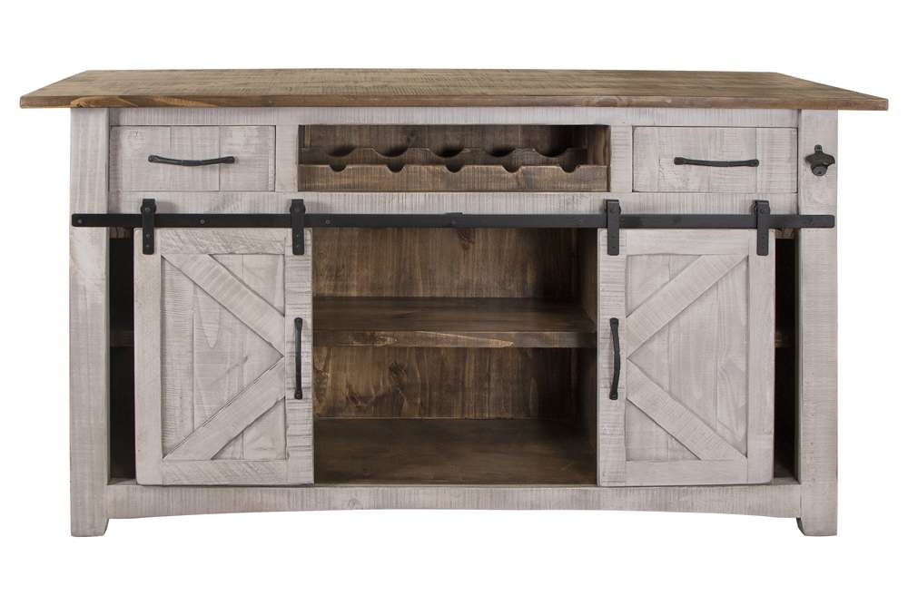 IFD - Pueblo Gray 2 Drawers & Doors, Bar - IFD3401BAR veiw 2