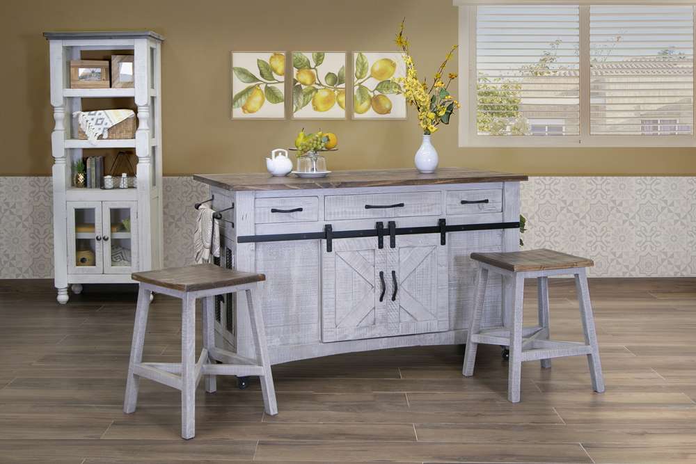 IFD - Pueblo Gray 24 Stool (Set of 2) - IFD3401STL24 veiw 2