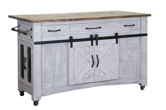 IFD - Pueblo Gray Kitchen Island, 3 Drawers 6 Doors - IFD3401KSL veiw 1