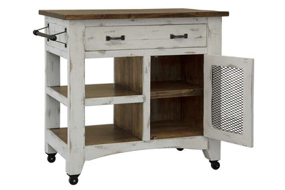 IFD - Pueblo White 1 Drawer, 1 Mesh Door Kitchen Island - White Finish - IFD3601KSL veiw 1