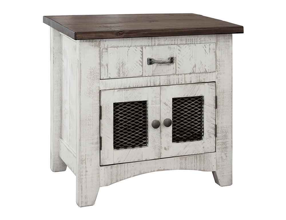 IFD - Pueblo White 1 Drawer, 2 Mesh door Nightstand - IFD360NTST view 1
