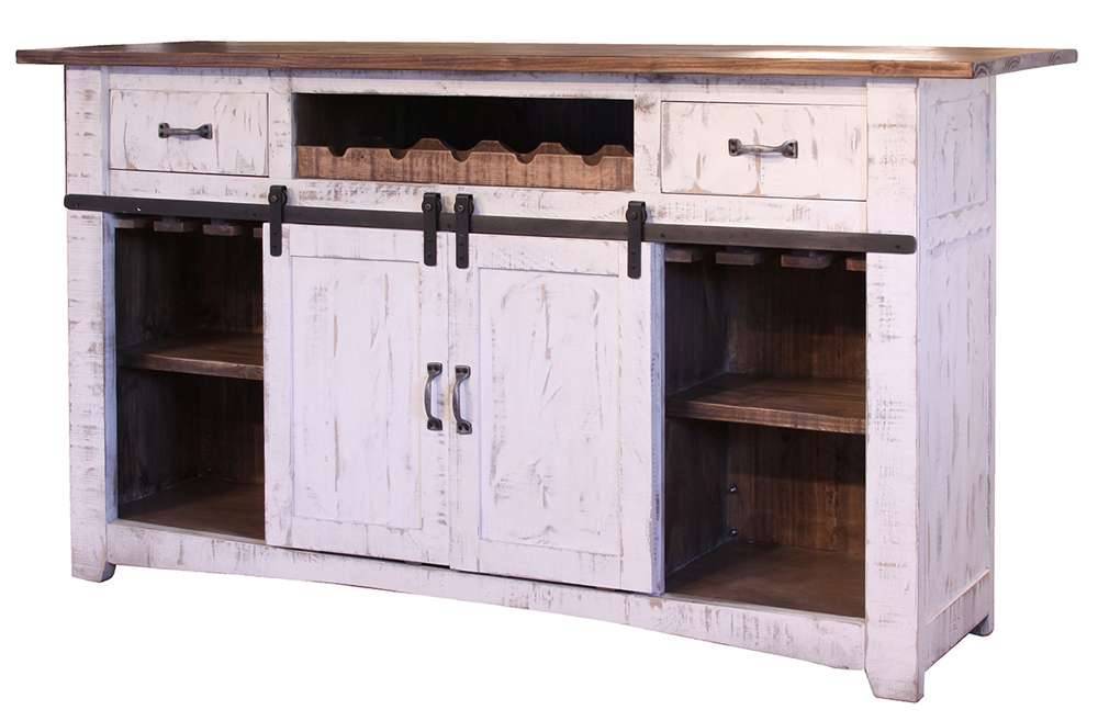 IFD - Pueblo White 2 Drawers, 2 Shelves & 2 Doors Bar - IFD360BAR veiw 1