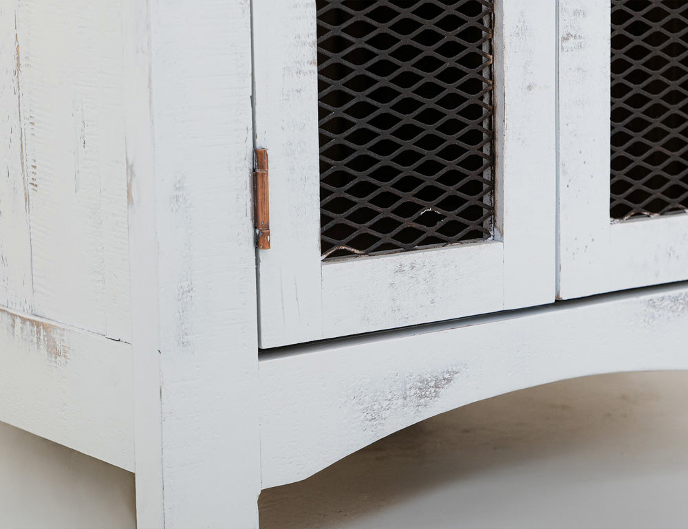 IFD - Pueblo White 2 Mesh Doors End Table - IFD360END-W view 6