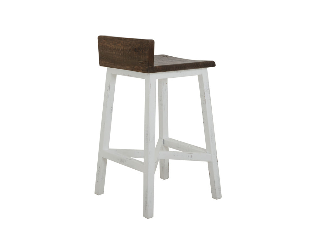 IFD - Pueblo White 24inStool-with Wooden Seat & Base-White Finish - IFD360BS24-W view 3