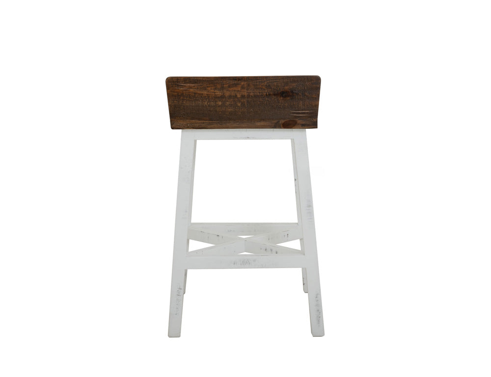 IFD - Pueblo White 24inStool-with Wooden Seat & Base-White Finish - IFD360BS24-W view 4