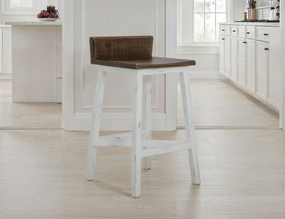 IFD - Pueblo White 24inStool-with Wooden Seat & Base-White Finish - IFD360BS24-W view 5