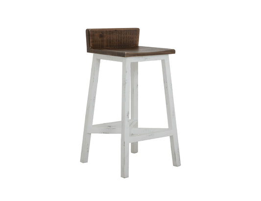 IFD - Pueblo White 30 Stool - w/Wooden Seat & Base- White Finish - IFD360BS30-W view 1