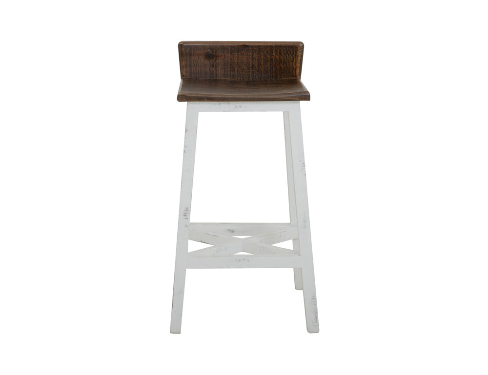 IFD - Pueblo White 30 Stool - w/Wooden Seat & Base- White Finish - IFD360BS30-W view 2