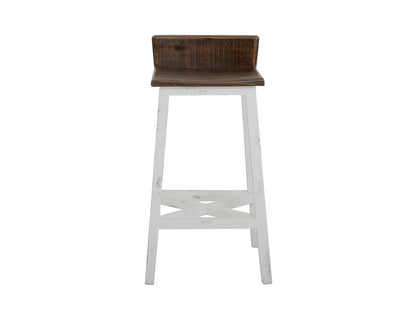 IFD - Pueblo White 30 Stool - w/Wooden Seat & Base- White Finish - IFD360BS30-W view 2