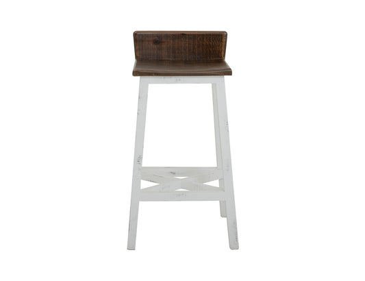 IFD - Pueblo White 30 Stool - w/Wooden Seat & Base- White Finish - IFD360BS30-W view 2