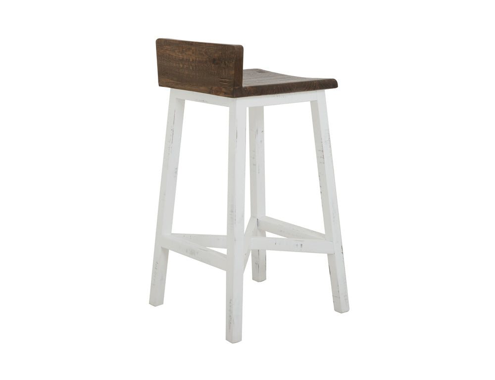 IFD - Pueblo White 30 Stool - w/Wooden Seat & Base- White Finish - IFD360BS30-W view 3