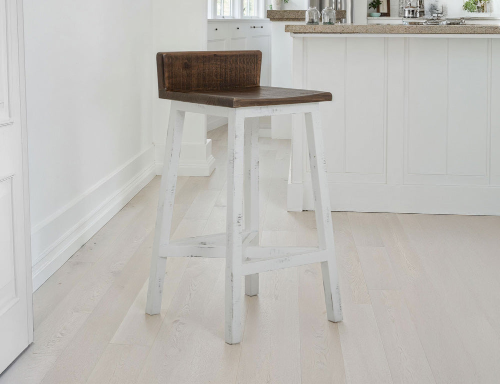 IFD - Pueblo White 30 Stool - w/Wooden Seat & Base- White Finish - IFD360BS30-W view 5