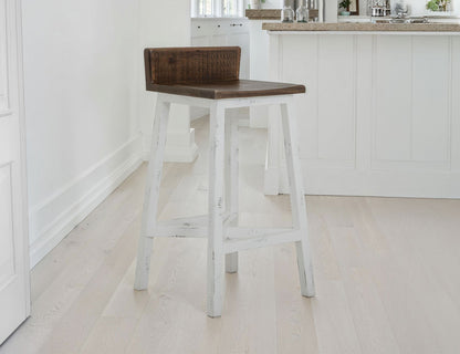 IFD - Pueblo White 30 Stool - w/Wooden Seat & Base- White Finish - IFD360BS30-W view 5
