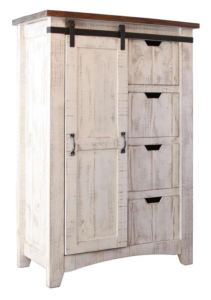 IFD - Pueblo White 4 Drawer, 1 door Chest - IFD360CHEST veiw 1