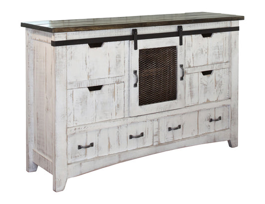 IFD - Pueblo White 6 Drawer, 1 Mesh door Dresser - IFD360DSR view 1