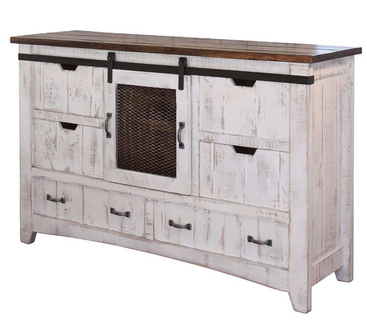 IFD - Pueblo White 6 Drawer, 1 Mesh door Dresser - IFD360DSR veiw 1