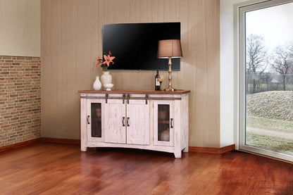 IFD - Pueblo White 60in TV Stand w/4 doors & Shelves - IFD360STAND-60 veiw 1