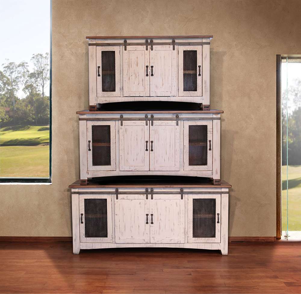 IFD - Pueblo White 70in TV Stand w/4 doors & Shelves - IFD360STAND-70 veiw 2