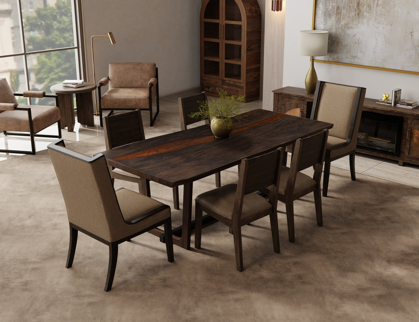 IFD - Raramuri - Table in Bramble Bush Brown - IFD4851DINTBL view 2