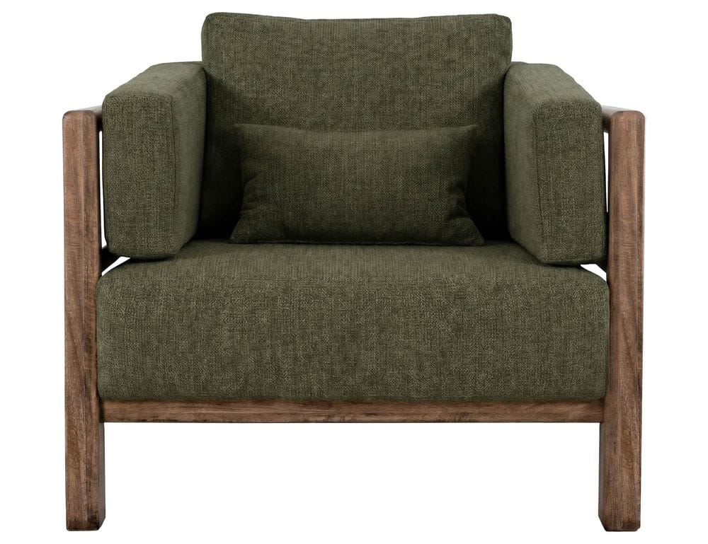 IFD - Roots - Wooden Frame & Base, Armchair in Olive - IUP673-ACH-111 view 2