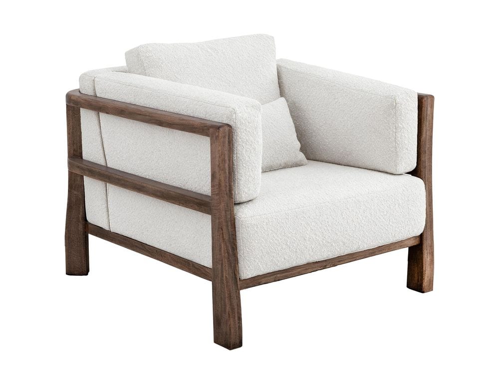 IFD - Roots - Wooden Frame & Base, Armchair in Pearl - IUP673-ACH-101 view 1