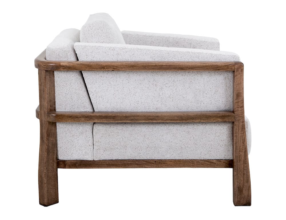 IFD  - Roots  - Wooden Frame & Base, Armchair  - White Faux Leather  - IUP673-ACH-184 view 3