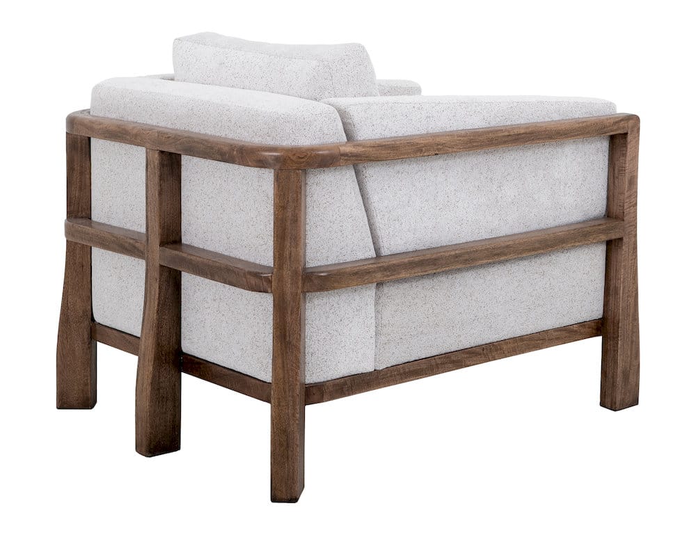 IFD  - Roots  - Wooden Frame & Base, Armchair  - White Faux Leather  - IUP673-ACH-184 view 4