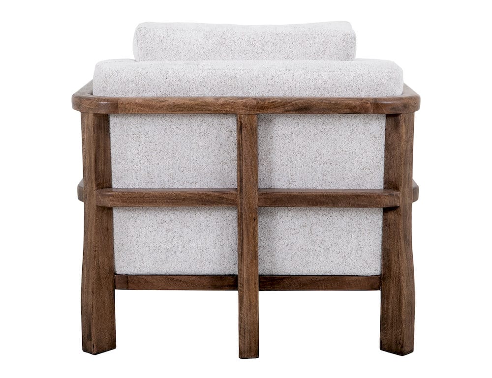 IFD  - Roots  - Wooden Frame & Base, Armchair  - White Faux Leather  - IUP673-ACH-184 view 5