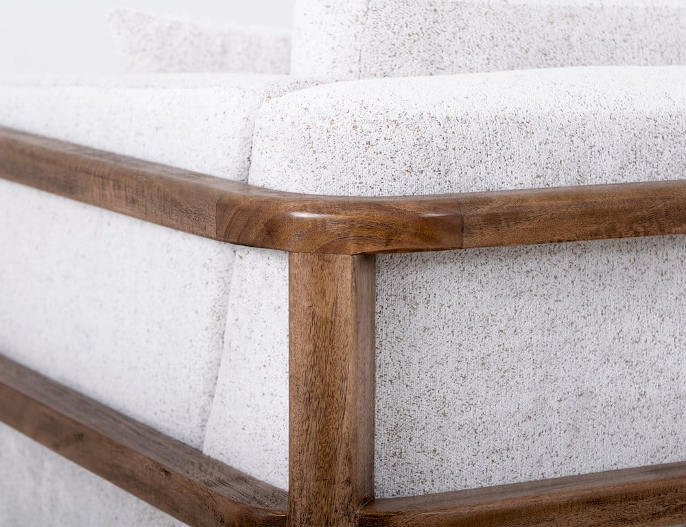 IFD  - Roots  - Wooden Frame & Base, Armchair  - White Faux Leather  - IUP673-ACH-184 view 8