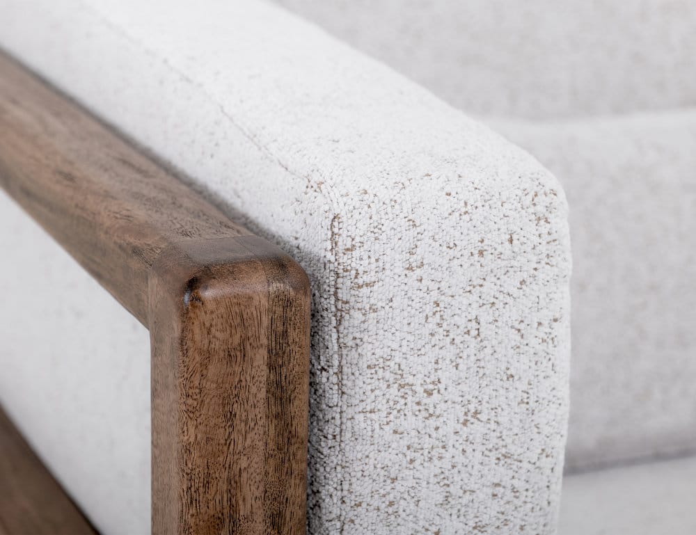 IFD  - Roots  - Wooden Frame & Base, Armchair  - White Faux Leather  - IUP673-ACH-184 view 9