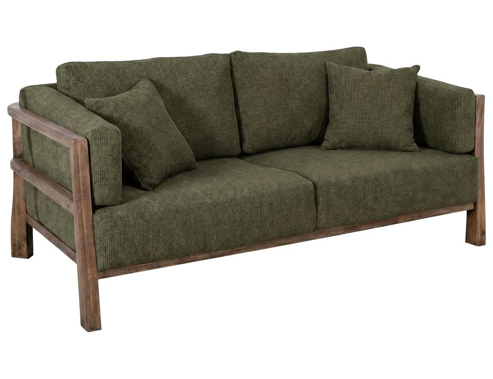 IFD - Roots - Wooden Frame, Upholstered Loveseat in Olive - IUP673-LOV-111 view 1