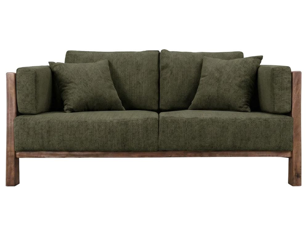 IFD - Roots - Wooden Frame, Upholstered Loveseat in Olive - IUP673-LOV-111 view 2