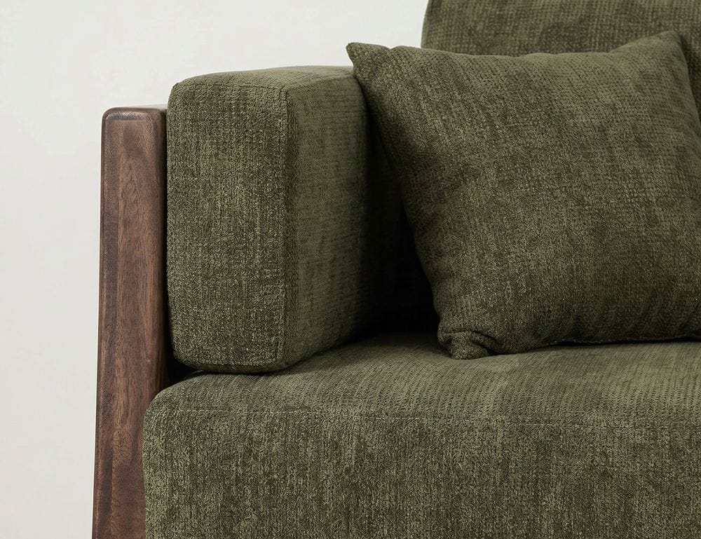 IFD - Roots - Wooden Frame, Upholstered Loveseat in Olive - IUP673-LOV-111 view 3