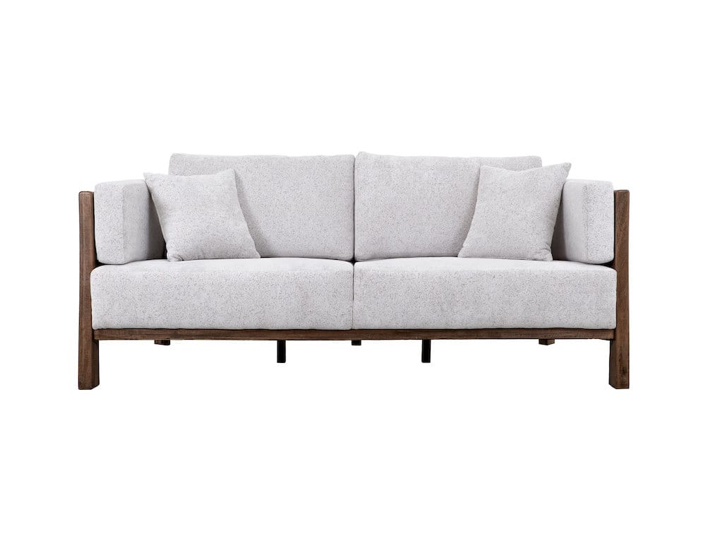 IFD  - Roots  - Wooden Frame, Upholstered Loveseat  - White Faux Leather  - IUP673-LOV-184 view 2