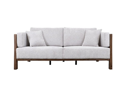 IFD  - Roots  - Wooden Frame, Upholstered Loveseat  - White Faux Leather  - IUP673-LOV-184 view 2