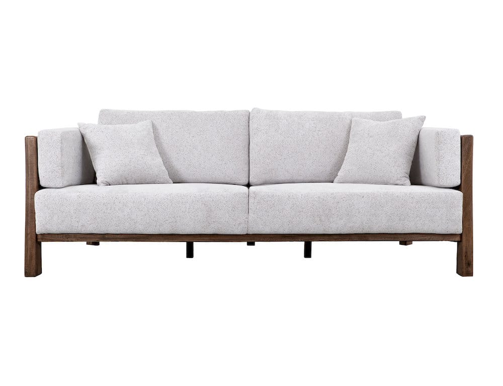 IFD  - Roots  - Wooden Frame, Upholstered Sofa  - White Faux Leather  - IUP673-SOF-184 view 1
