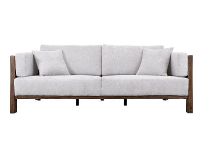 IFD  - Roots  - Wooden Frame, Upholstered Sofa  - White Faux Leather  - IUP673-SOF-184 view 1