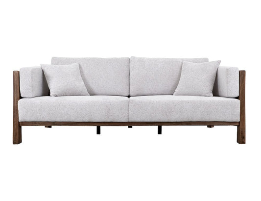 IFD  - Roots  - Wooden Frame, Upholstered Sofa  - White Faux Leather  - IUP673-SOF-184 view 1