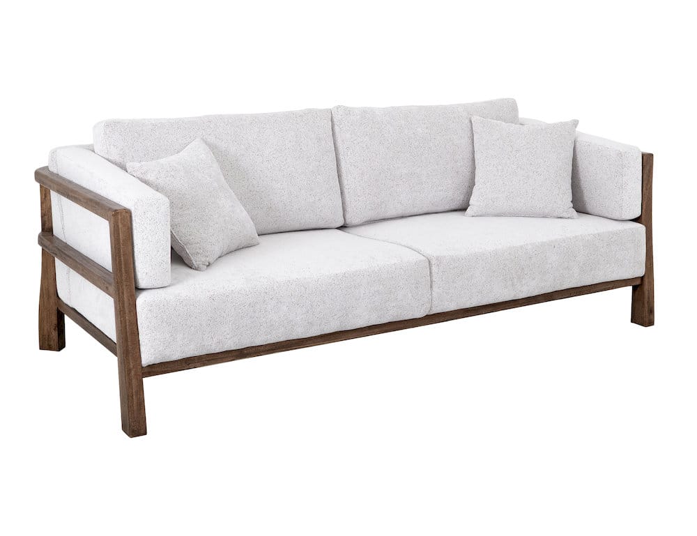 IFD  - Roots  - Wooden Frame, Upholstered Sofa  - White Faux Leather  - IUP673-SOF-184 view 2