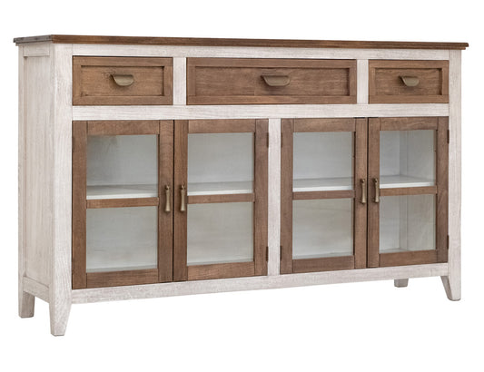 IFD - Sahara 3 Drawer, 4 Doors Console, Brown Finish - IFD2951CNSBN view 1